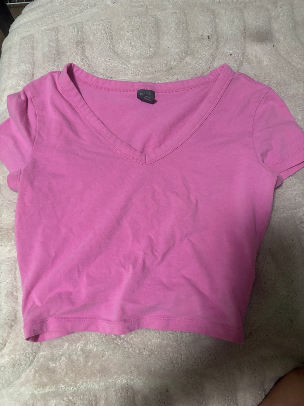 wild fable Bright Pink V‑Neck Crop Top